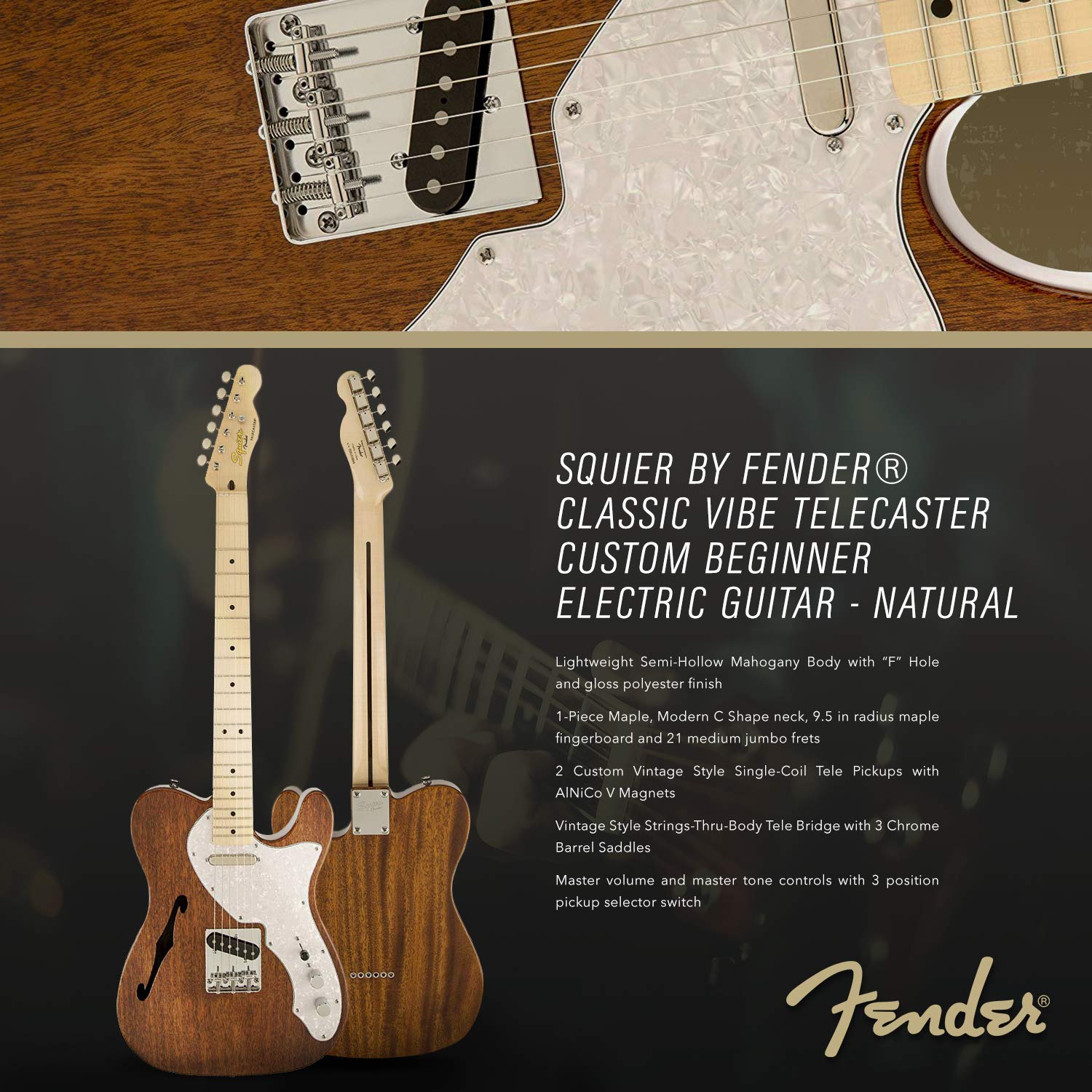 Fender Squier Classic Vibe Telecaster Custom Beginner Amazon In Electronics