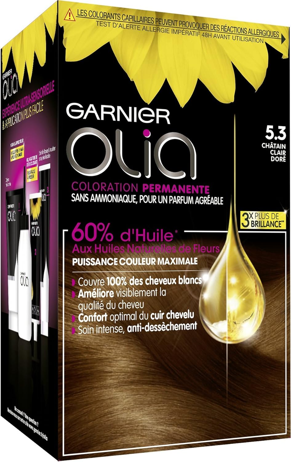 Garnier Coloration Permanente Sans Ammoniaque Aux Huiles Naturelles De Fleurs Chatain Clair Dore 5 3 Olia Amazon Fr Beaute Et Parfum Garnier Coloration Permanente Sans Ammoniaque Aux Huiles Naturelles De Fleurs Chatain Clair Dore 5 3 Olia Amazon Fr Beaute Et Parfum