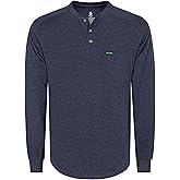 BOCOMAL Men's Long Sleeve Work Shirts Henley Midweight Soft Cotton Tencel Blended Pocket Tee Relax Fit Workwear
