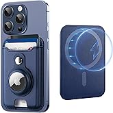 TopMade for Magsafe Wallet with AirTag Holder, Magnetic Card Holder for iPhone 17, iPhone 16/15/14/13/12 Series, Magnetic Phone Wallet with Powerful Magnet, RFID Blocking, Fit 4 Cards, Dark Blue