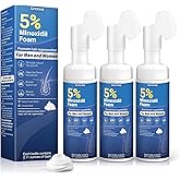 5% Minoxidil Hair Growth Foam Men and Women Suitable for Hair Thinning Receding Hairline and Hair Loss to Hair Regrowth Get Thicker Fuller Hair for Women and Men 3 Bottles 2.11 Ounces Each