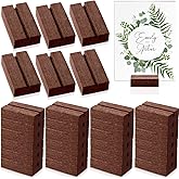 Roowest 25 Pcs Wood Place Card Holder 2 Inch Rustic Table Number Holders Stands Wooden Sign stand Photo Card Display for Wedding Party Birthday Retail Shop Office Pictures Menu Decorations