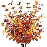 VGIA 6 Pcs Aritificial Eucalyptus Stems Fall Decorations Leaves Spray Autumn Decorations with Fall Flowers Branches and Fall Plants for Fall Floral Arrangements
