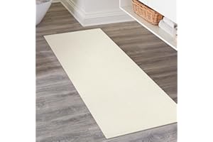 LEEVAN Washable Runner Rug 2'x5', White Hallway Runner Rug, Hand-Woven Reversible Entryway Rug, Cotton Modern Bedroom Rug, Farmhouse Bathroom Rug, Soft Laundry Room Rug, Long Carpet Sink Foyer