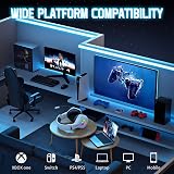 Ozeino Gaming Headset PS5 PS4 PC RGB Light 50mm Drivers White view 4