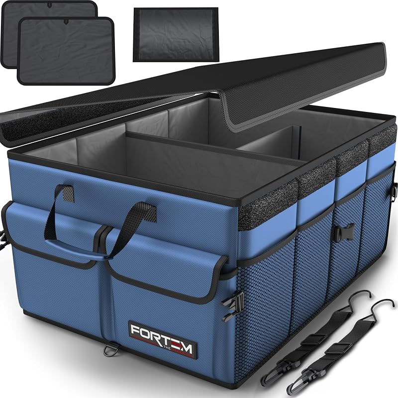 FORTEM Car Boot Organiser 50L Collapsible SUV Trunk Storage 600D Oxford