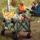 Overmont 150kg Festival Trolley on Wheels Heavy Duty Folding Wagon Green view 2