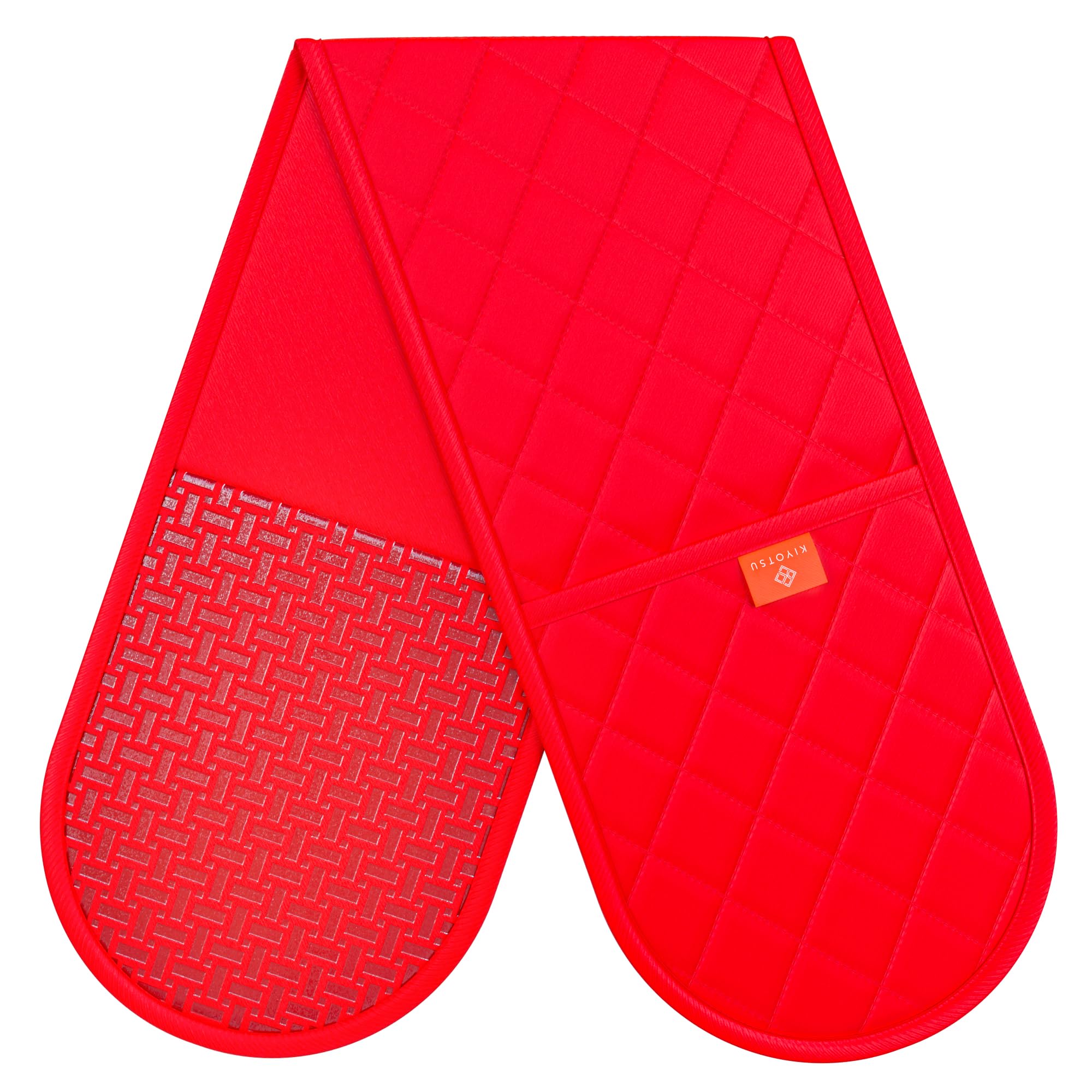 Red Oven Gloves Double Protection by Kiyotsu: Sophisticated Heat Defense in Bold, Vibrant Red