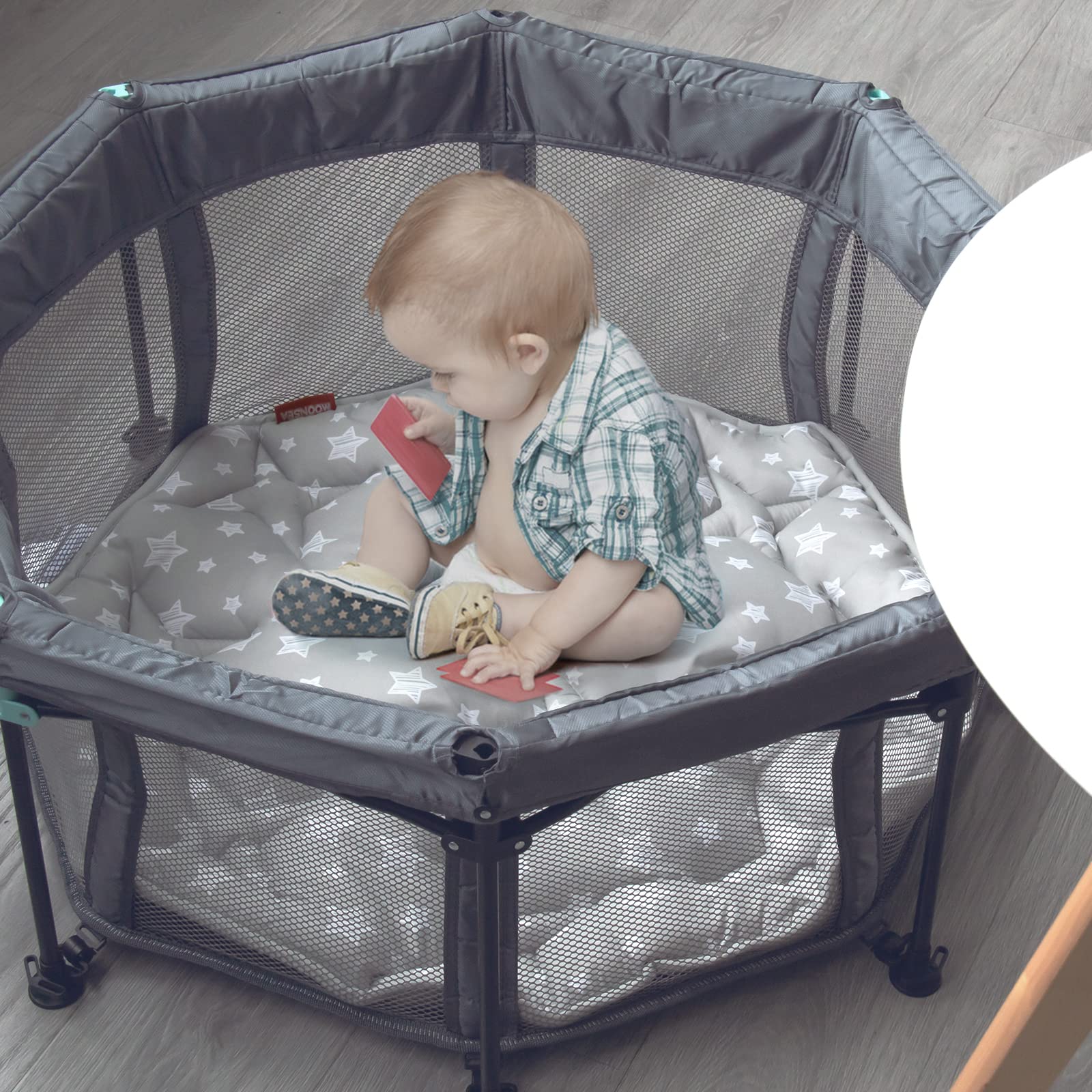 Baby Playpen Mat Comfortable Non Slip Kids Tent Mat Octagon Pad Mat Compatiable with hiccapop Minipod Playpen