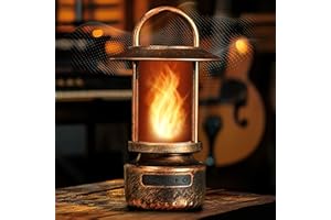 FOXFLAME Bluetooth Outdoor Speakers - Realistic LED Flame with 13 Color Options, Powerful 5W Sound, Wireless Outdoor Speakers with Deep Bass for Parties, Camping, Tailgating & Home Ambience (1 Pack)