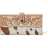 Merbaa Wild West Cowhide Hair On Women Leather Bifold Wallet Best Idea for Gifting Wallet
