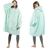 Tirrinia Oversized Wearable Blanket Hoodie, Sherpa Fleece Home Blanket Sweatshirt, Cozy and Warm Blanket with Sleeves, Gift for men and women.