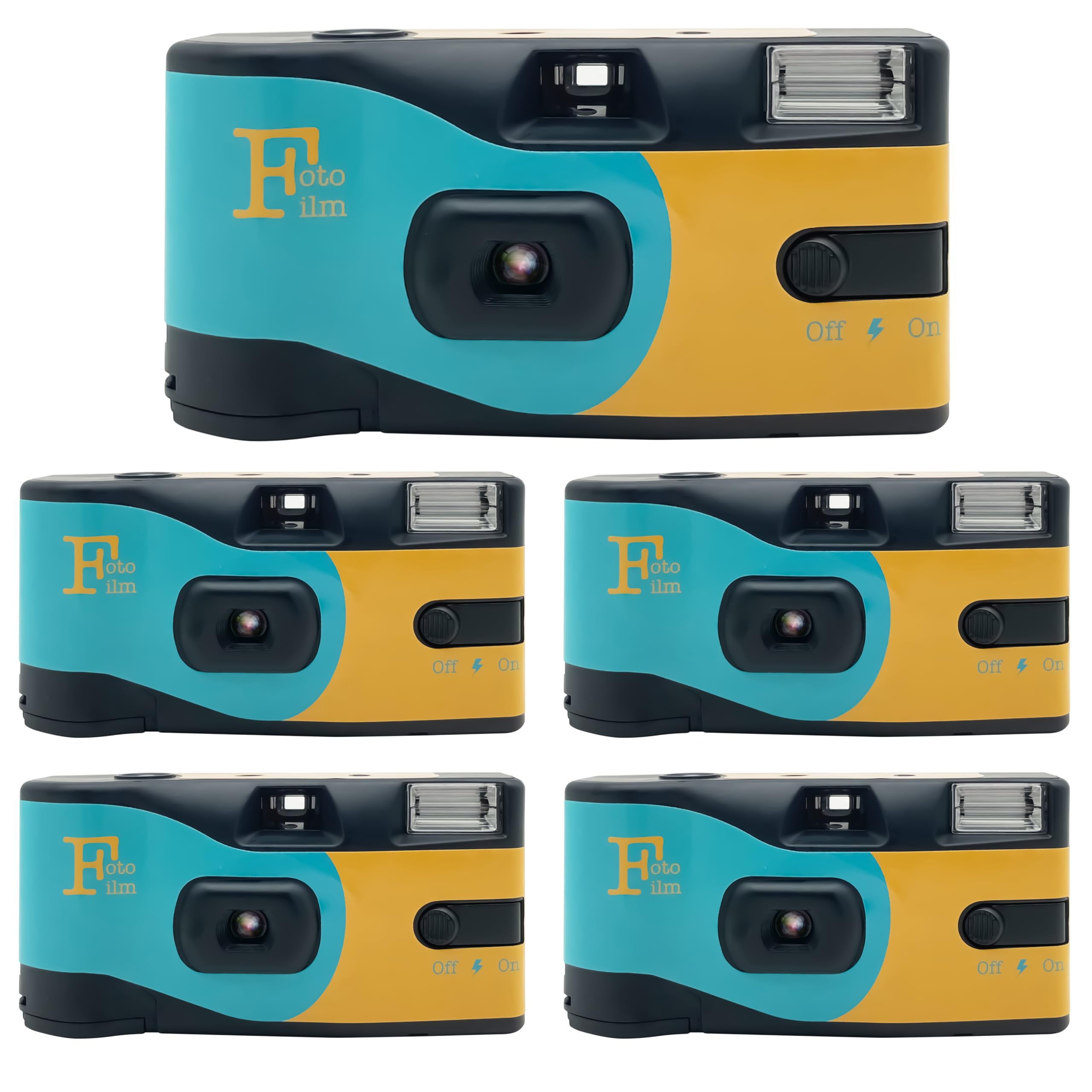 Fotofilm Pro Disposable Camera Single Use Film ISO 400 27 Exposure Flash Multipack - 5 pack