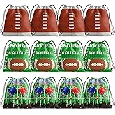 LANGFON 12 Pack Football Party Favor Drawstring Bags Sports Football Costume Backpack Favor Candy Treat Bags for Sport Décor Birthday American football Game Themed Sports Party Decoration Supplies