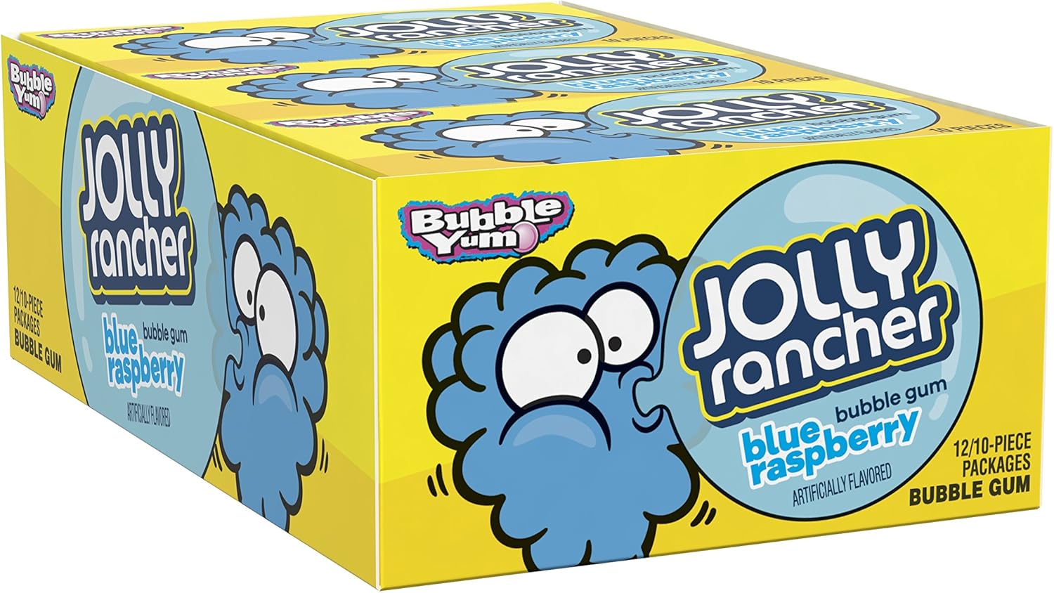 Bubble Yum Jolly Rancher Blue Raspberry Flavoured Gum, 10 Piece (Pack