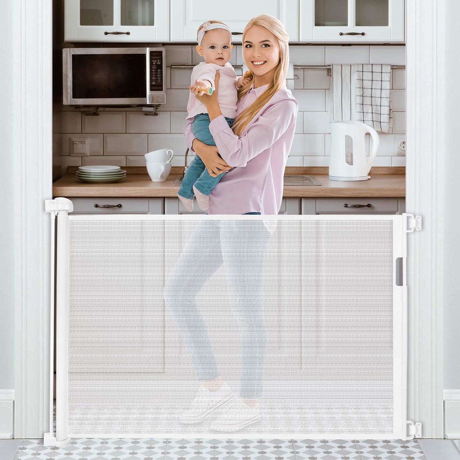 Retractable Baby Gate 54” Tough Durable 