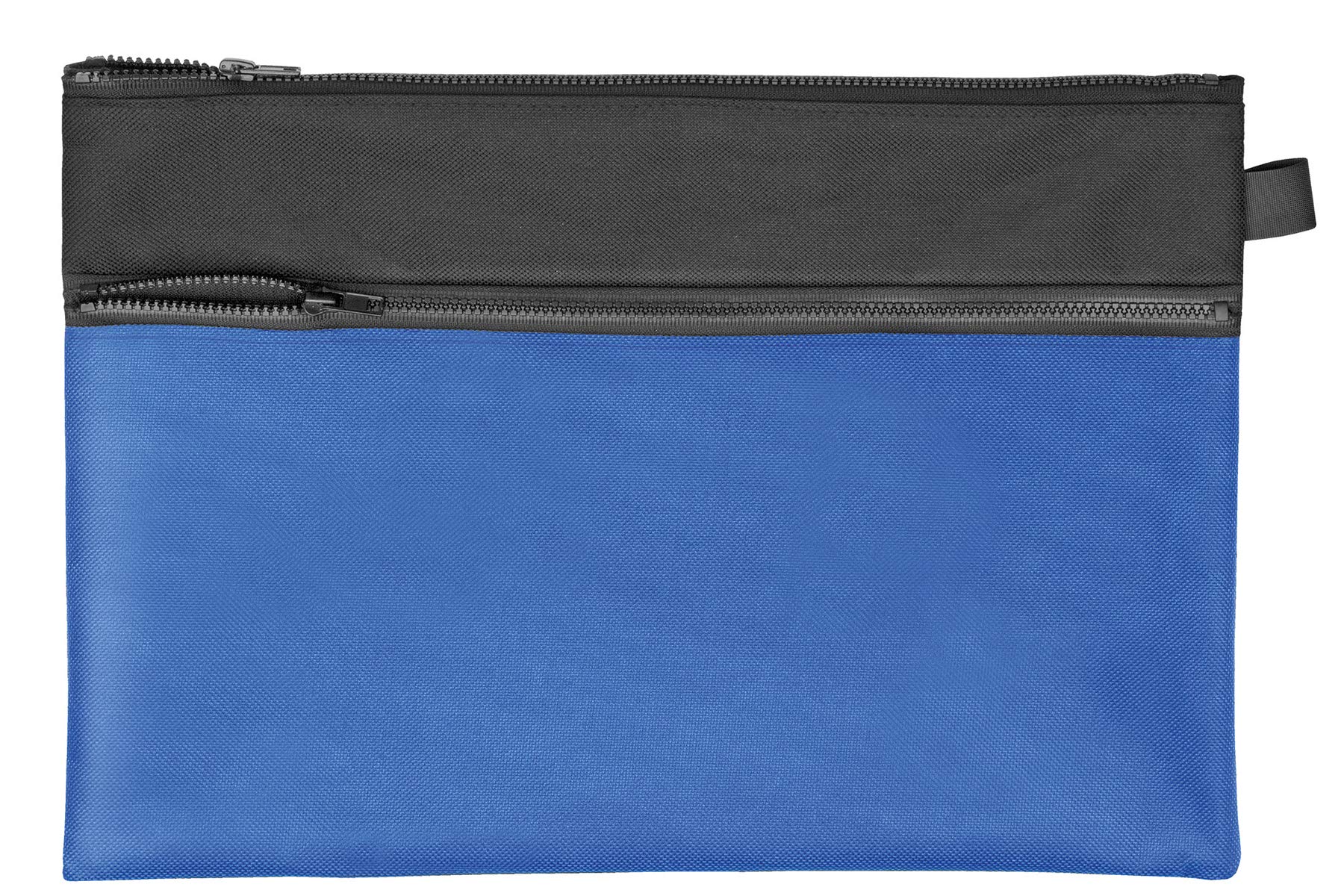 VELOFLEX Velobag Combi 2724250 Transport Bag, DIN A4, Made of Robust Textile, Suitable for Format 330 x 220 mm, with Plastic Zip, Additional Bag with Zip, Black/Blue, Pack of 1