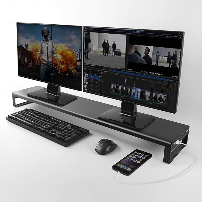 Dual Monitor Stand Riser with 4 USB 3.0 Hub Ports Amazon.co.uk