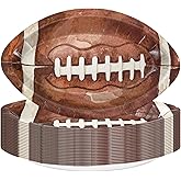 FYSUIMU 50Pcs Football Shaped Paper Plates Football Rugby Party Sports Ball Brown Disposable Plates Tableware for Sports Game Decorations Fall Birthday Holiday Party Supplies, 9.4 x 5.9 Inch