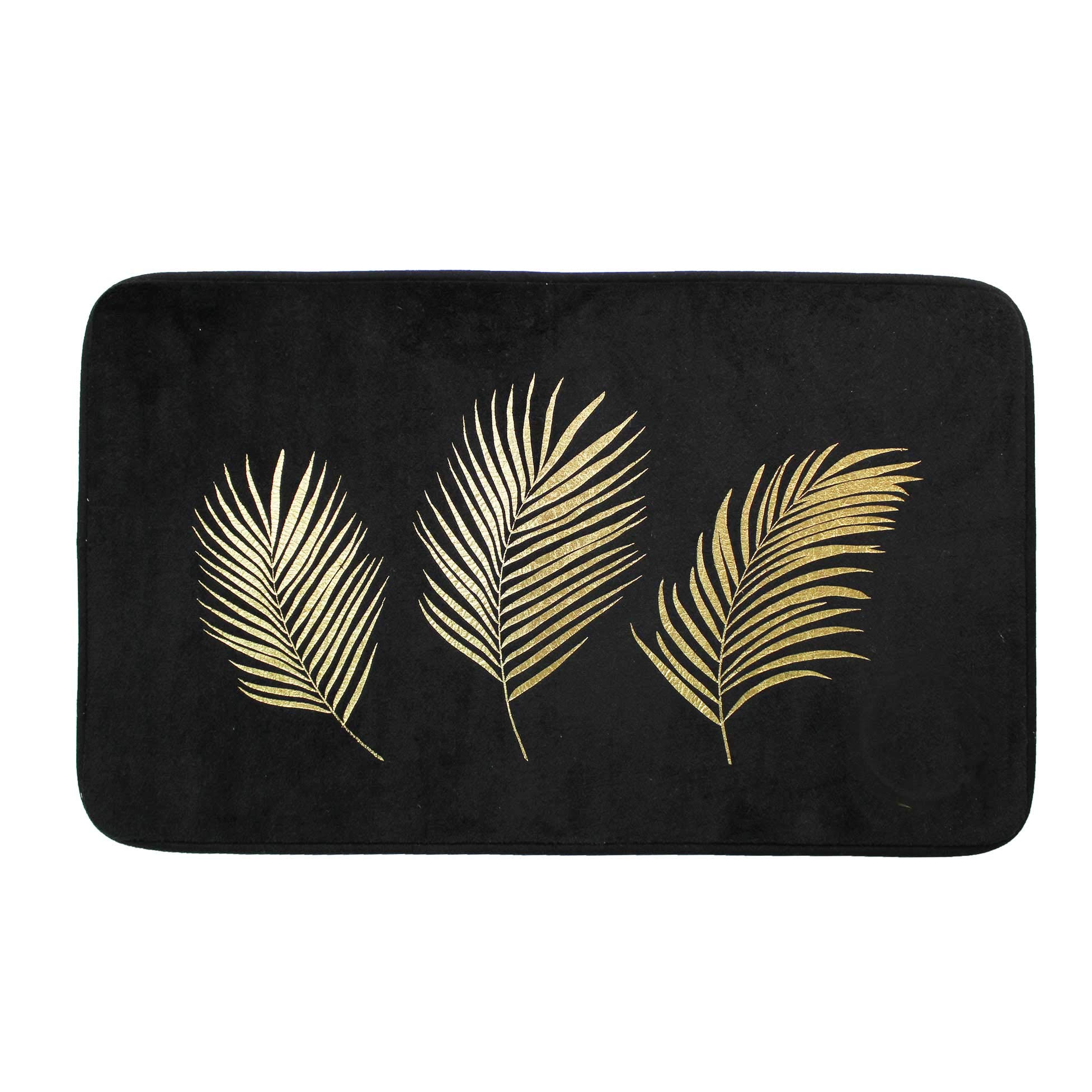 Douceur d'Intérieur Bath Carpet, Polyester, Black, 45 x 75 cm