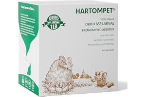 HARTOMPET Dried Black Soldier Fly Larvae for Chickens - Non-GMO Poultry Feed Supplement, 85X More Calcium Than Mealworms,High-Protein Treats for Chickens, Hens, Ducks 1LB