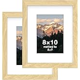 FrameWorks 2-Pack, 8x10 Matted to 5x7 Picture Frame, Natural Oak – Classic Wooden Photo Frame with Tempered Glass, Modern Matte Finish for Prints, Posters, Certificates & Wall Decor – Gallery-Ready
