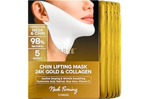 MAREE V Line Lifting Mask with 24K Gold – Deep Collagen Face Mask for Women – Jawline Shaper Mask with Retinol & Hyaluronic Acid – Neck Tightening & Firming - Double Chin Strap for Face Lift