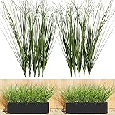 10PCS Fake Grass Filler Decor Artificial Grass Plants Outdoor Faux Plants Artificial Tall Shrubs Wheat Grass Greenery Stems UV Resistant Onion Grss For Outdoor Indoor Vase Planters Home Decor, Green