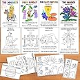 ANTING Easter Story Coloring Cards Craft Pages for Kids,Christian Holy week Easter Folding Surprise Craft Activity Bible Jesus Christ Resurrection Atonement Religious Scripture Coloring Cards Craft