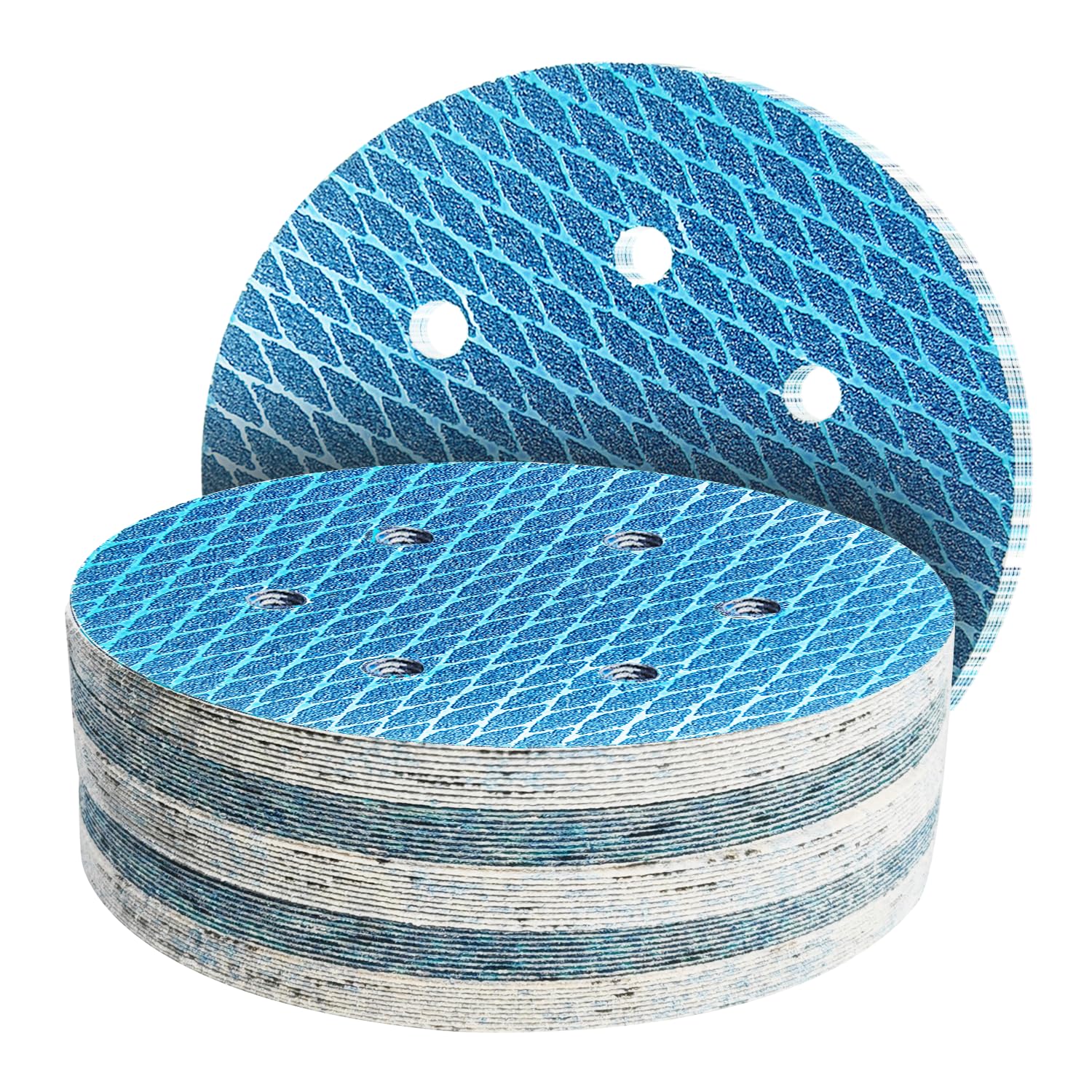 GZKTY 150mm Sanding Discs, 50 Pieces, 6 Holes, Grits 120, Diamond Shape, Reduce Blockage, for 6 Inch Orbital Sanders — image 1