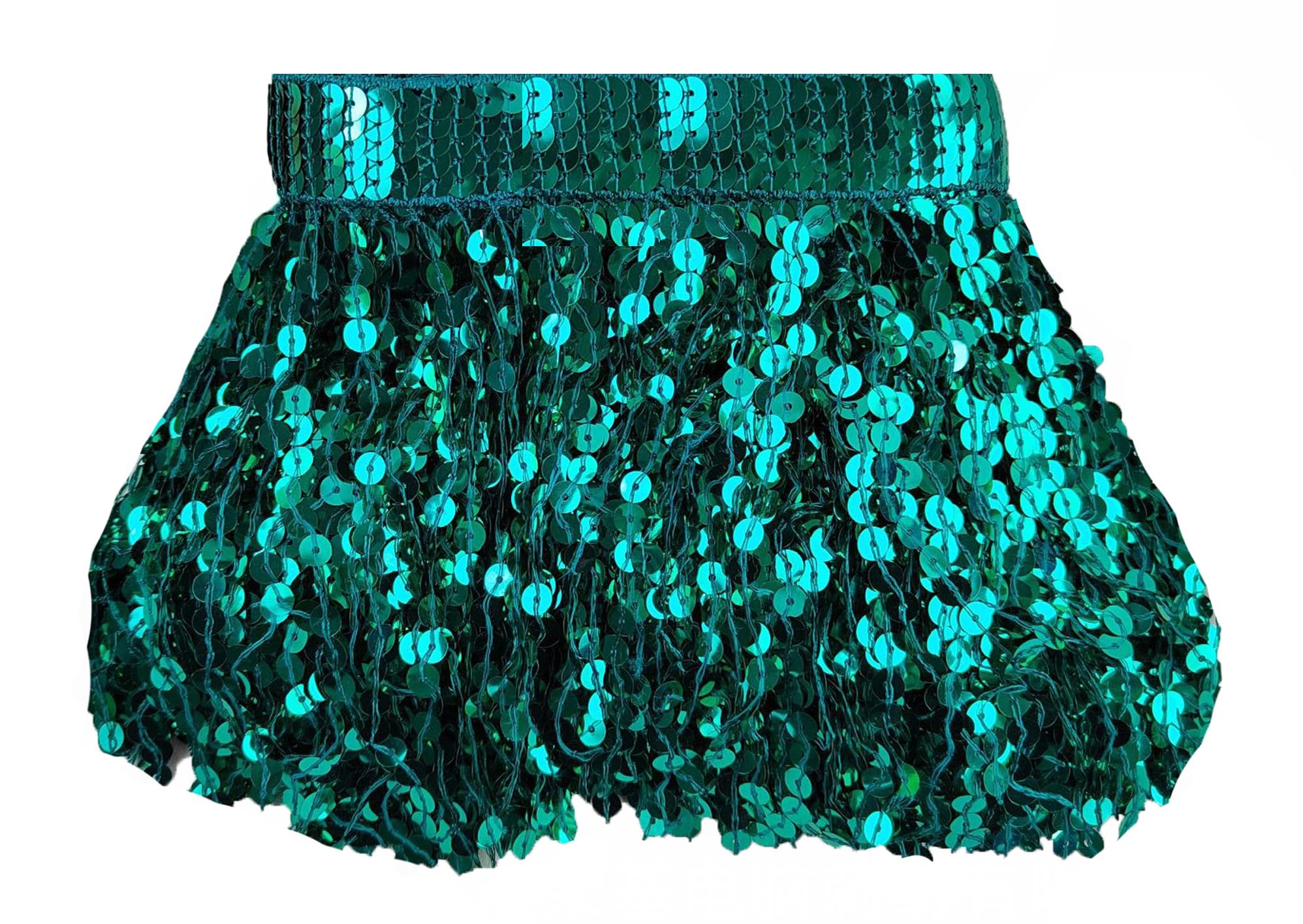 3 Meters Sequin Tassel Trim 15 cm 6" Luxury Fringe Fringing #1 (Teal)
