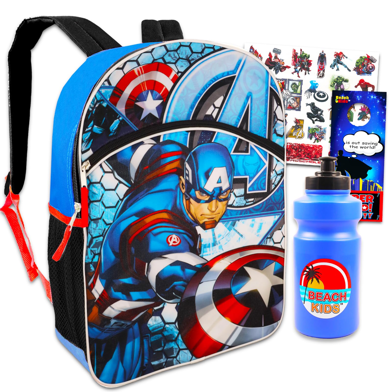 Photo 1 of Captain America Backpack Set For Boys - 16" Avengers Bookbag 