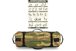 Polyfit Classic Sandbag - Heavy Duty Workout Sandbag for Fitness with 8 Gripping Handles for Sand Bag Weight Training - Multiple Colors & Sizes
