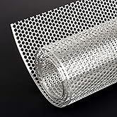 AggAuto Universal 40"x13" Car Grill Mesh Honeycomb 6mm Spacing 1mm Silver | Aluminum Alloy Automotive Grille Insert Bumper, One of the Most Multifunctional Shape Grids 100x33cm