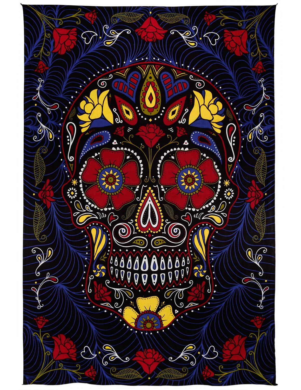 3D Sugar Skull Tapestry Day Of The Dead Wall Art Beach Sheet Huge 60x90 Inches - Amazing 3D Effects