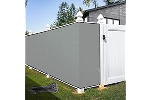 KOOL KOI SHADE 4' x 50' Gray Fence Privacy Screen Cover Windscreen Heavy Duty Commercial Grade Strong Binding with Zip Tie - We Take Custom Orders