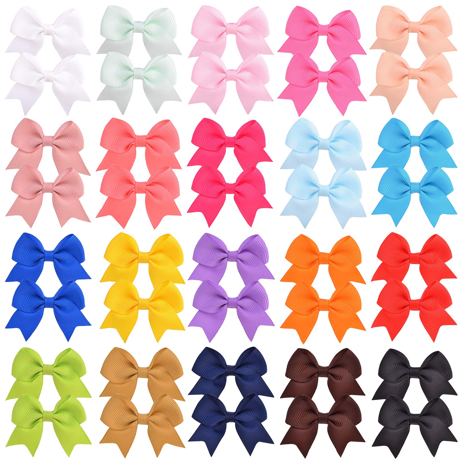 40 PCS 2.4" Baby Girls Hair Bows Alligator Clips Grosgrain Ribbon Boutique Clips Hair Accessories for Kids Toddlers
