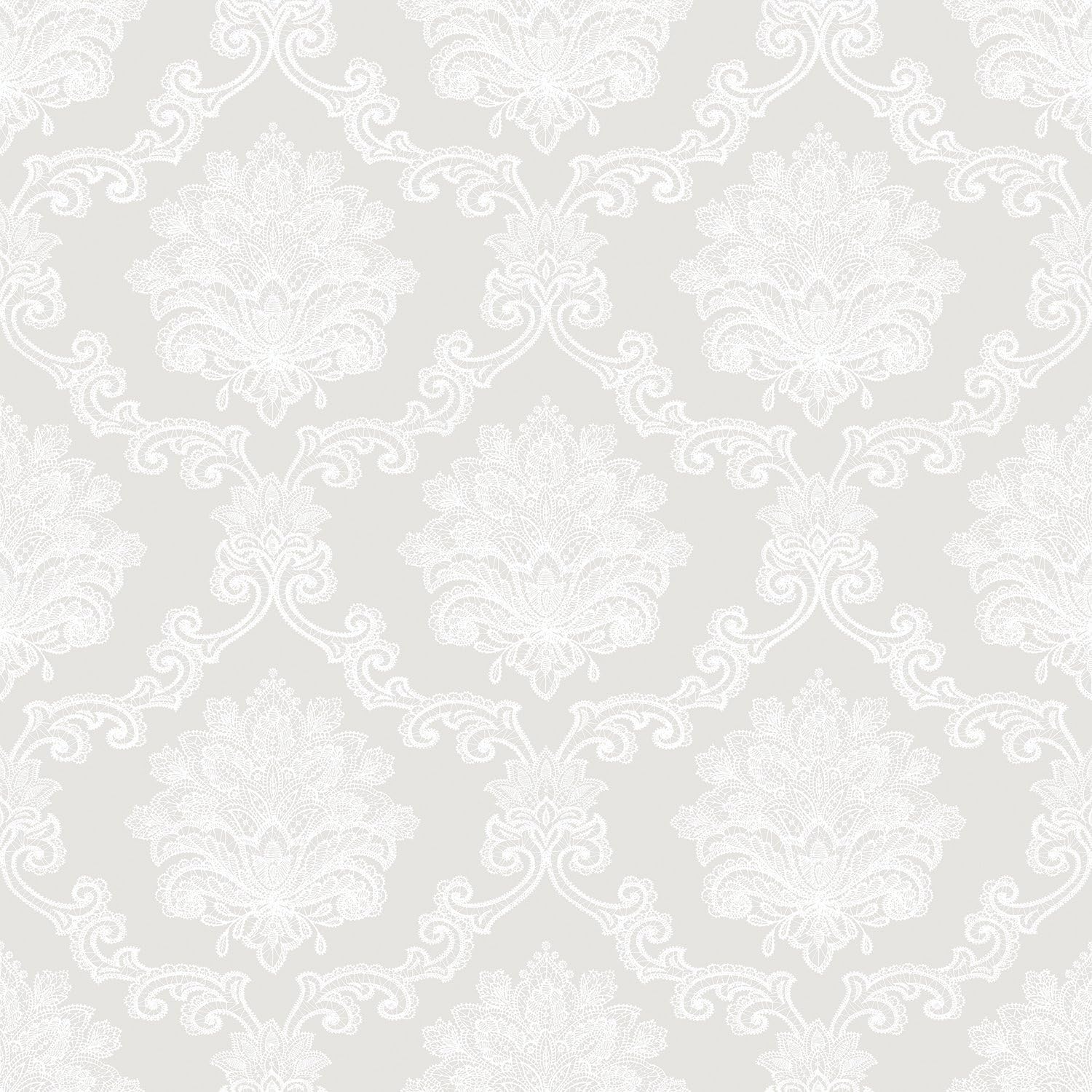 Galerie G56275 Nordic Elements Floral Damask Wallpaper, Grey, 10m x 53cm
