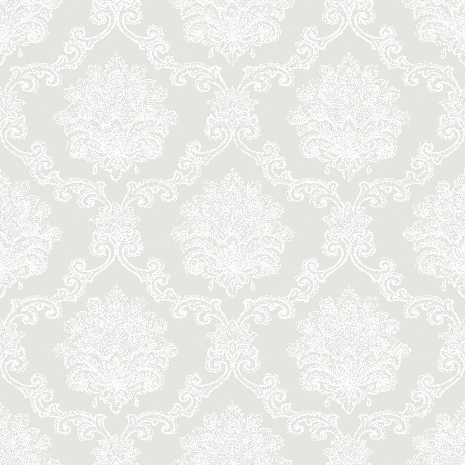 Galerie G56275 Nordic Elements Floral Damask Wallpaper, Grey, 10m x 53cm