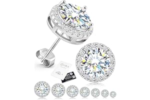 Delzzad Jewelry Moissanite Stud Earrings, S925 Sterling Silver Unisex Earring, Gold/Silver Earrings For Men Women Gift