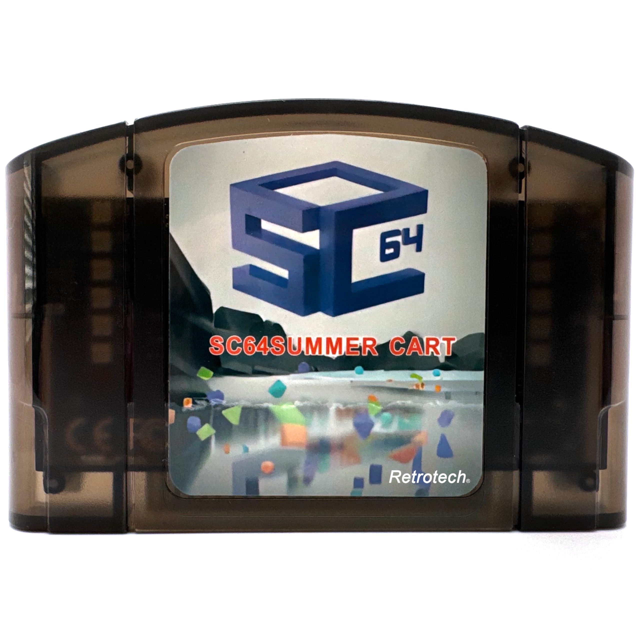 Retrotech Summer Cart 64 Multi Game Cartridge For N64 Video Game Console - Black Transparent LED Version