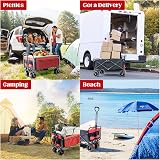 BedStory Collapsible Beach Trolley Cart 176LBS Black+Red All Terrain view 7