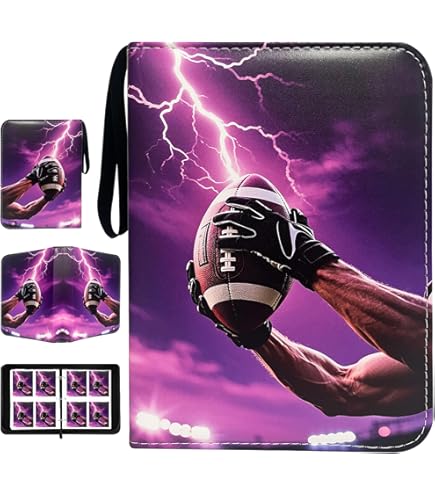 Amazon.com: Football Card Binder 400 Pockets- Waterproof Trading Card Album  with 50 Removable Sleeves Fit