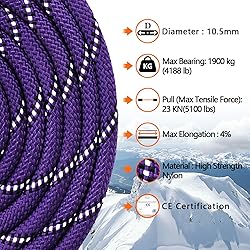 AOLEBA 10.5 mm Static Climbing Rope