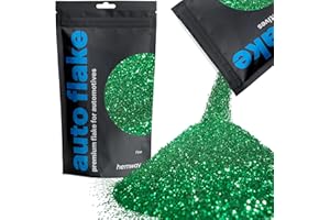 Hemway Auto Metal Flake Premium Glitter Paint Additive for Cars, Bikes, Automotives, Spray Painting, Epoxy Resin & DIY 100g / 3.5oz - Fine (1/64" 0.015" 0.4mm) - Emerald Green