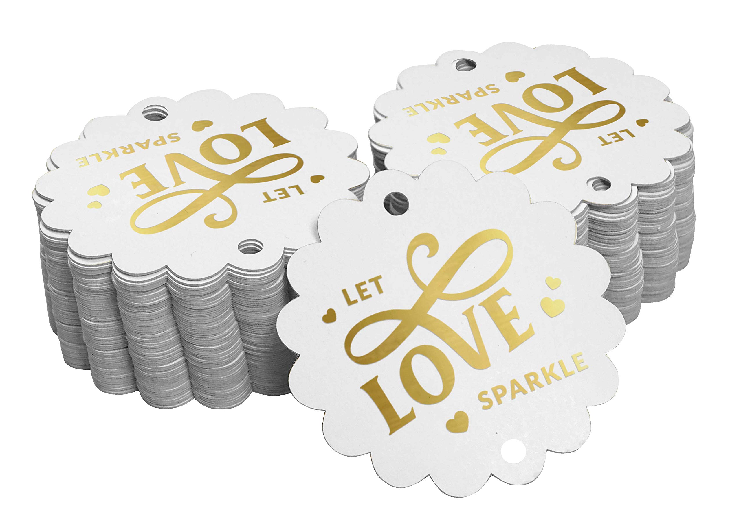 Inkdotpot Real Gold Foil Let Love Sparkle Wedding Tags Favor Hang Paper Tags 100 Pieces