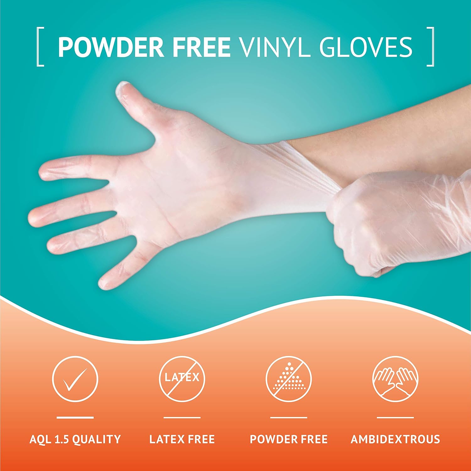 Disposable Gloves Vinyl Medium Powder Free Pack of 100 BigaMart