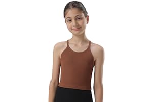 Attifall Girls Ribbed Crop Tank Top Pack Seamless Racerback Cami Tanks for Teen Girl Dance Athletic Cropped Tops