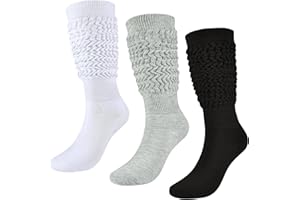 COZIWILL SOCKS Slouch Socks Girls Cushioned Chunky Stacked Boot Socks Soft Knit Warm Long Athletic Knee High Sock Scrunch