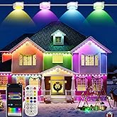 Smart Permanent Outdoor Lights for House, 200ft with 96 Smart AI RGB+IC Holiday Lights Outdoor, 98 Scene for Halloween Christmas All Holiday Decor, IP67 Waterproof Work with Alexa, Google Assistant
